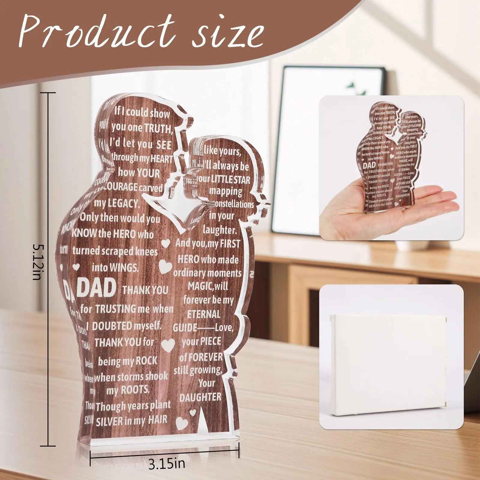 Daughter To Dad,Heartfelt Acrylic Plaque - Father's Day,Birthday Gift,Is Banned,652-10511-P