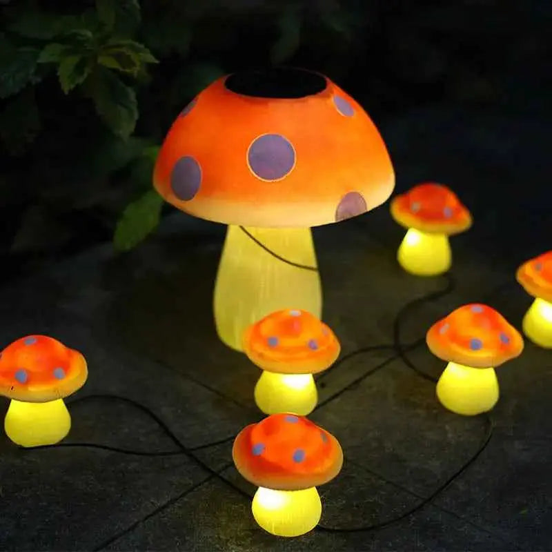 Solar mushroom LED light string outdoor courtyard garden