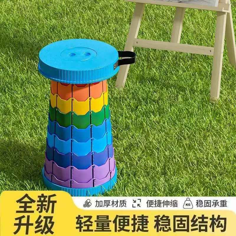 The folding Outdoor and retractable adjusted stool for yard use.