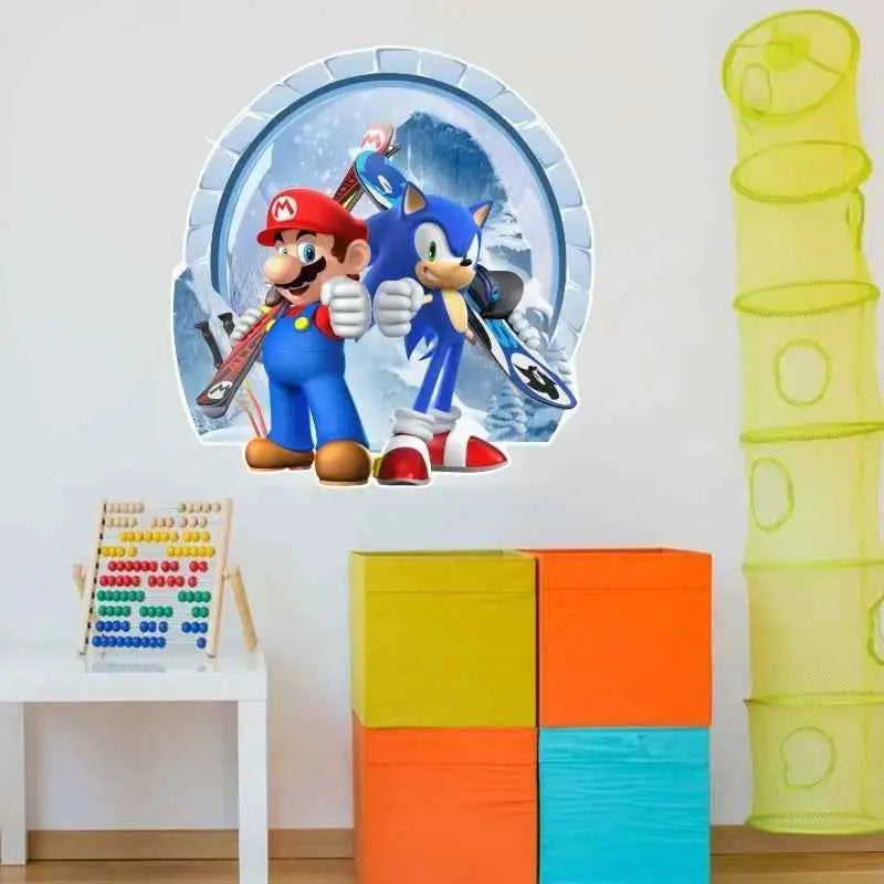 Sonic Mario cartoon stickers self-adhesive creative decoration.