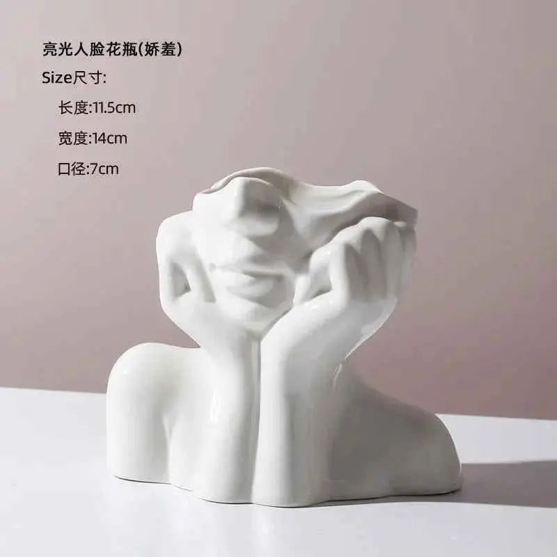 Human Body Ceramic Vase Human Shape Art Vase Nordic Home Decoration Ceramic Vase
