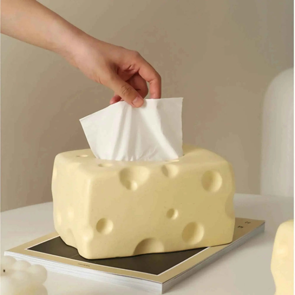 Cute Tissue Boxes Ceramic Cheese Shape  Storage Box