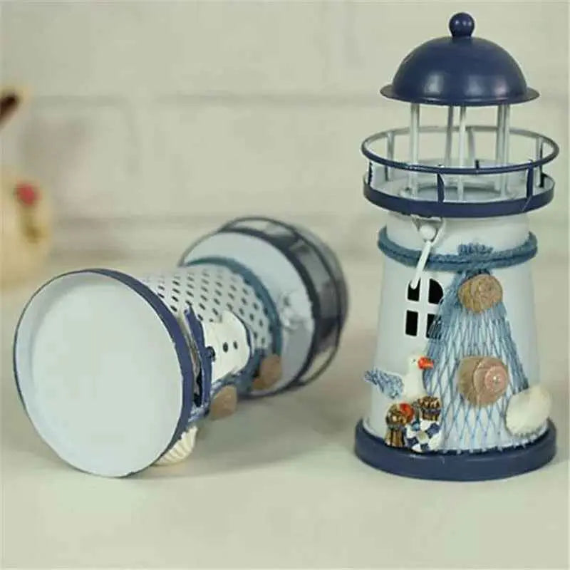 Lighthouse Candle Holder Mediterranean-style Home Decor