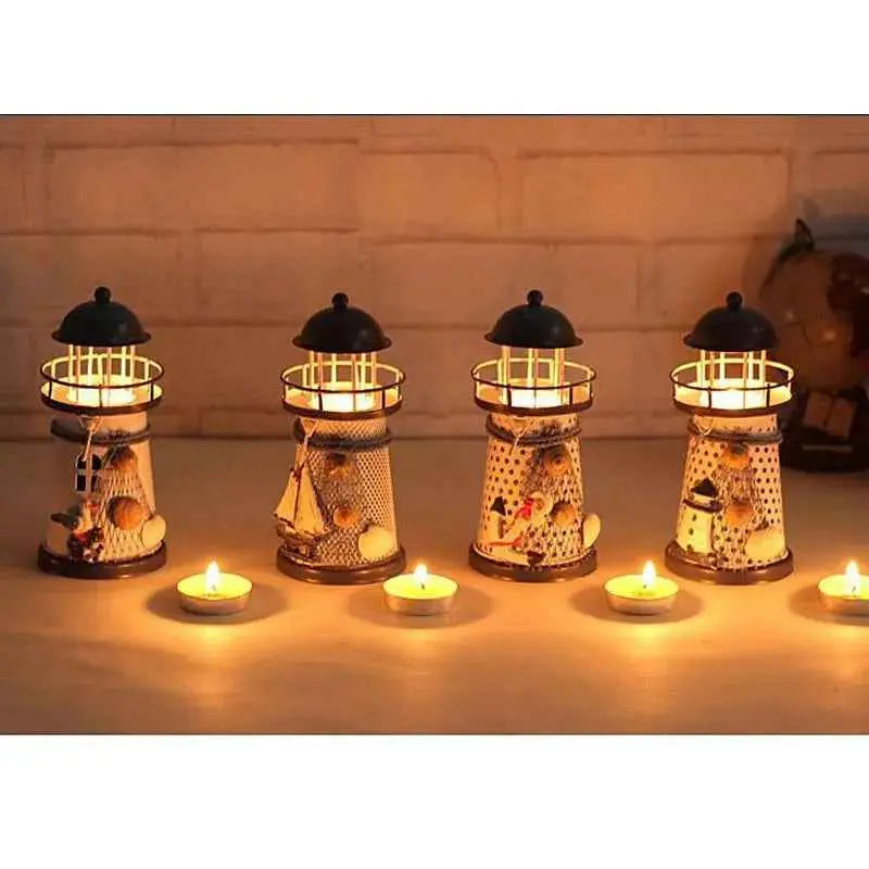 Lighthouse Candle Holder Mediterranean-style Home Decor