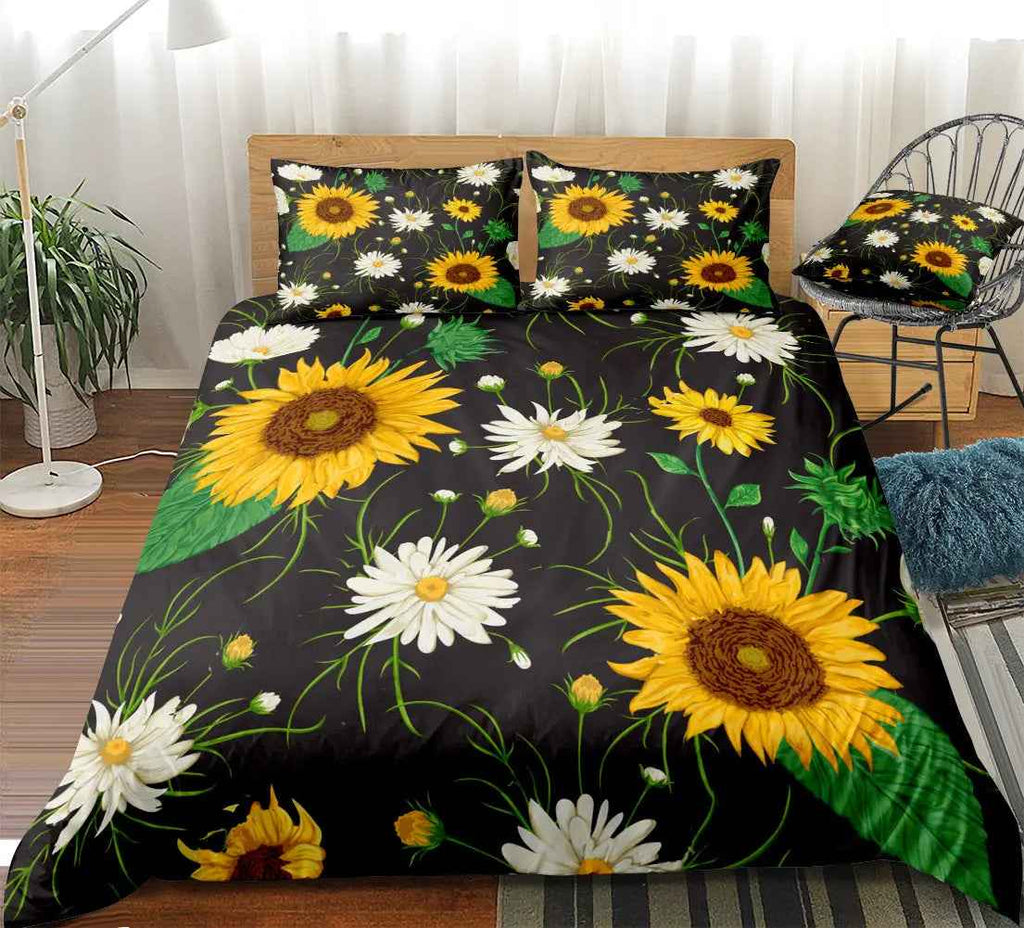 Flower home textile room bedroom bedding sunflower three or four pieces