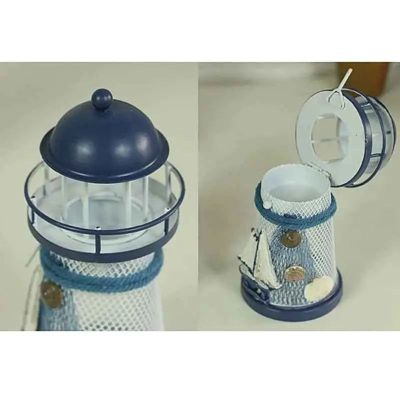 Lighthouse Candle Holder Mediterranean-style Home Decor