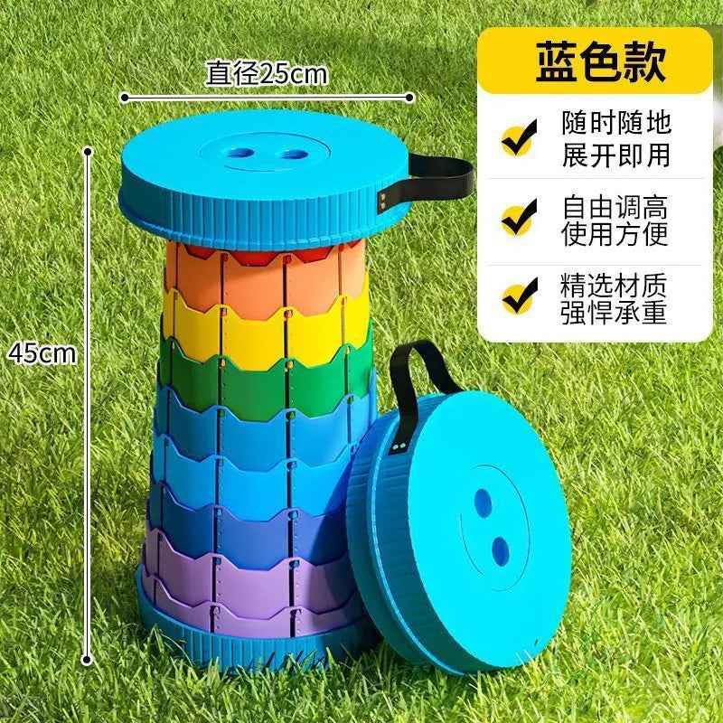 The folding Outdoor and retractable adjusted stool for yard use.