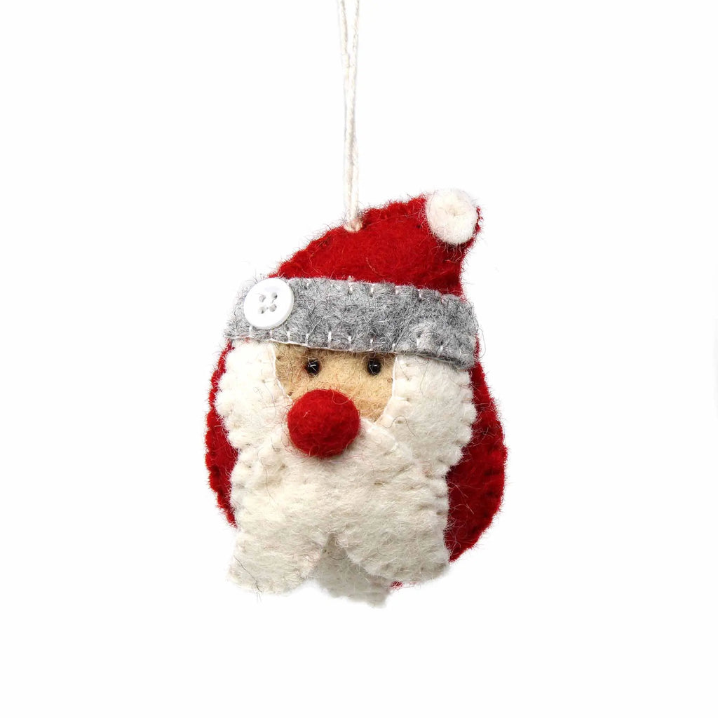 Hand Felted Christmas Ornament: Santa - Global Groove (H) Global Groove