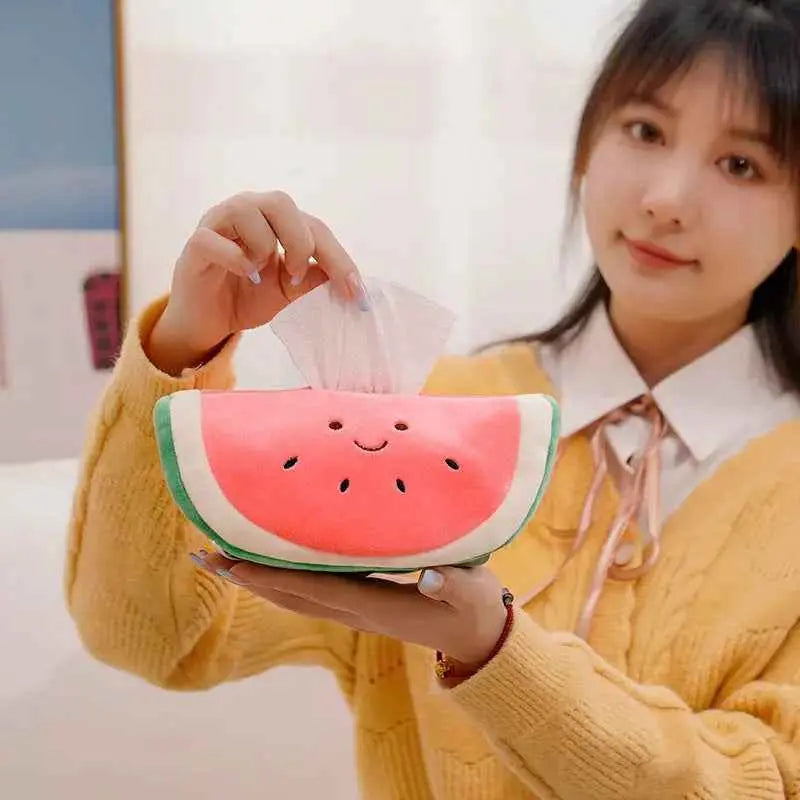 New Watermelon Pineapple Avocado Plush Fruit Tissue Box Car
