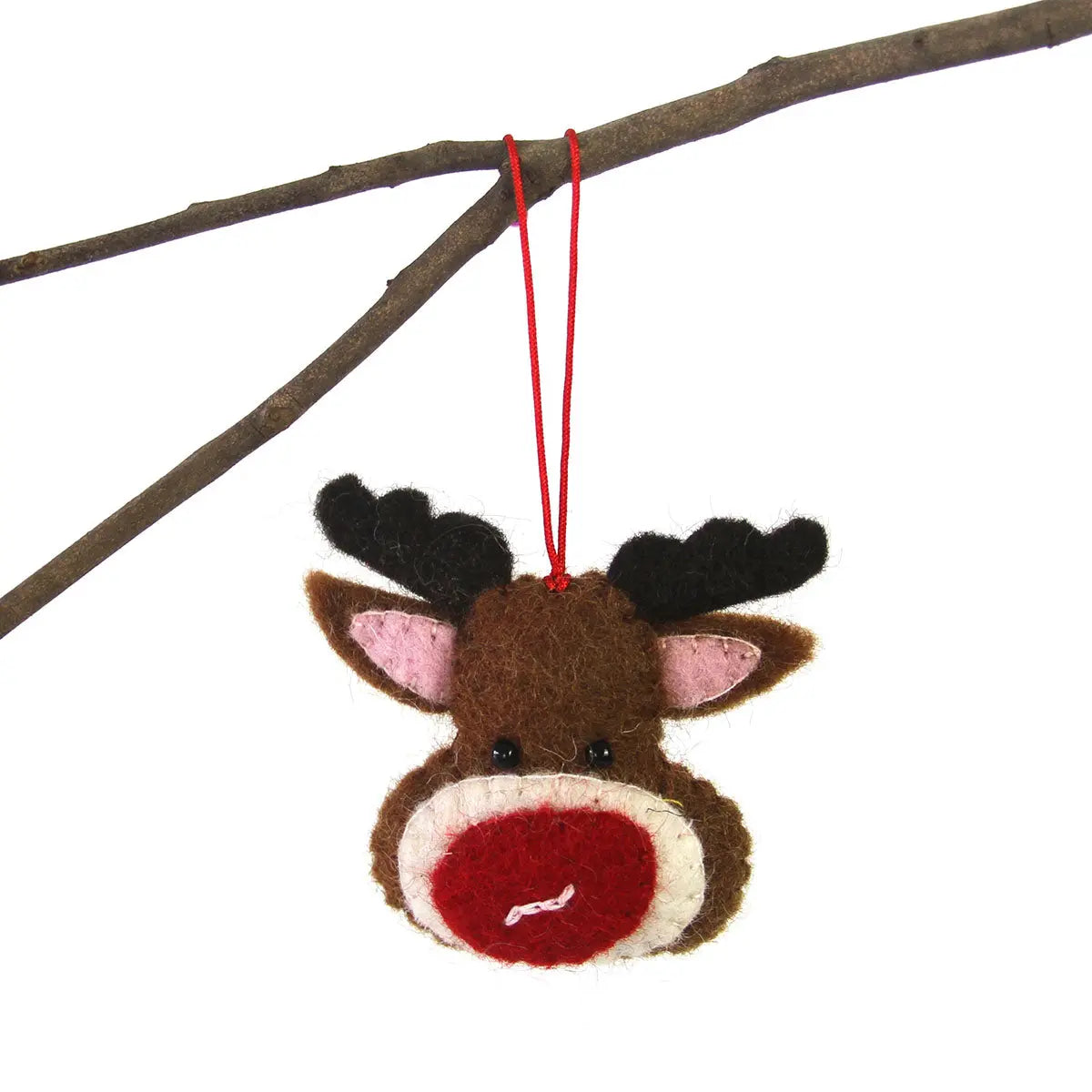 Hand Felted Christmas Ornament: Rudolph - Global Groove (H) Global Groove