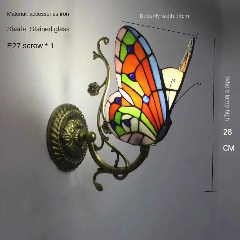 European and American Style Butterfly Colorful Wall Lamp
