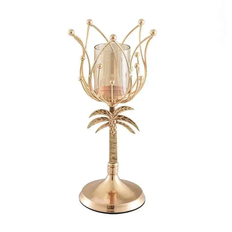 Handcrafted Metal Candle Stand Decorative Home Accessory