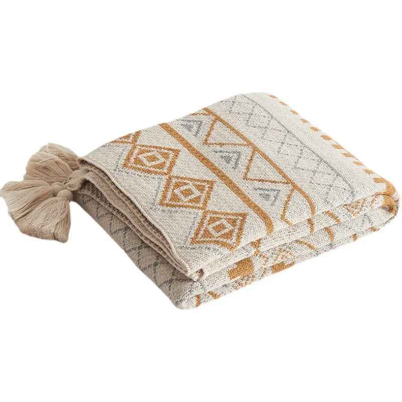 Simple Knitted Wool Shawl Blanket