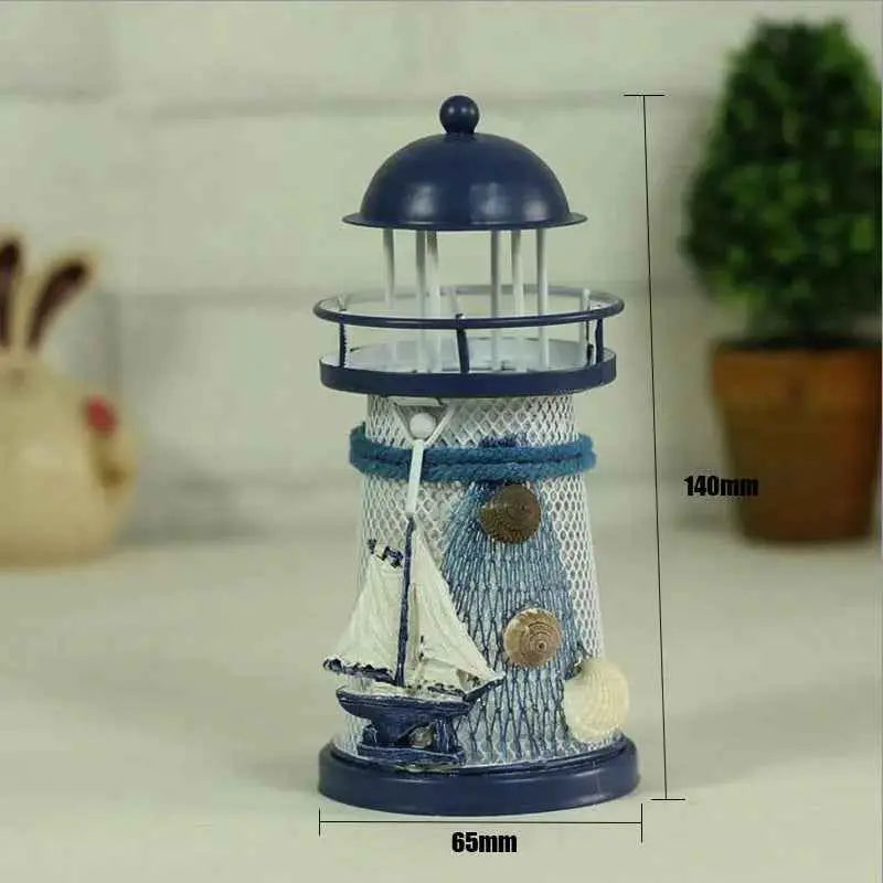 Lighthouse Candle Holder Mediterranean-style Home Decor