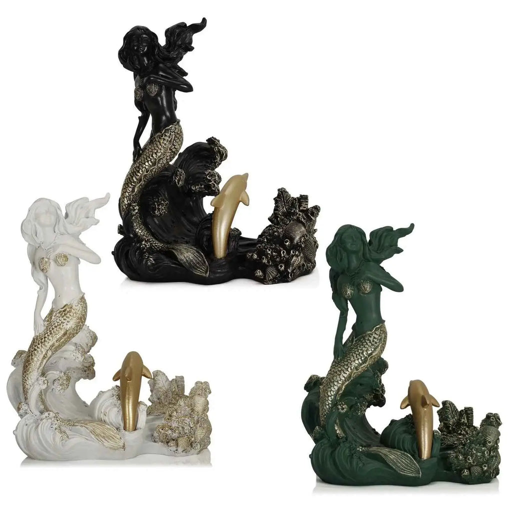 Mermaid resin decorative red wine rack ornaments