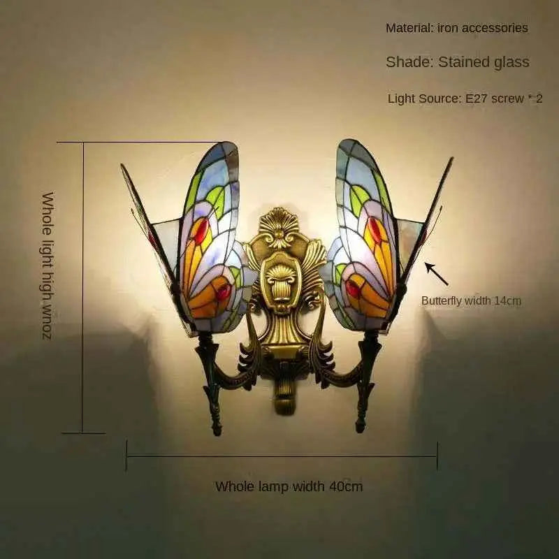 European and American Style Butterfly Colorful Wall Lamp