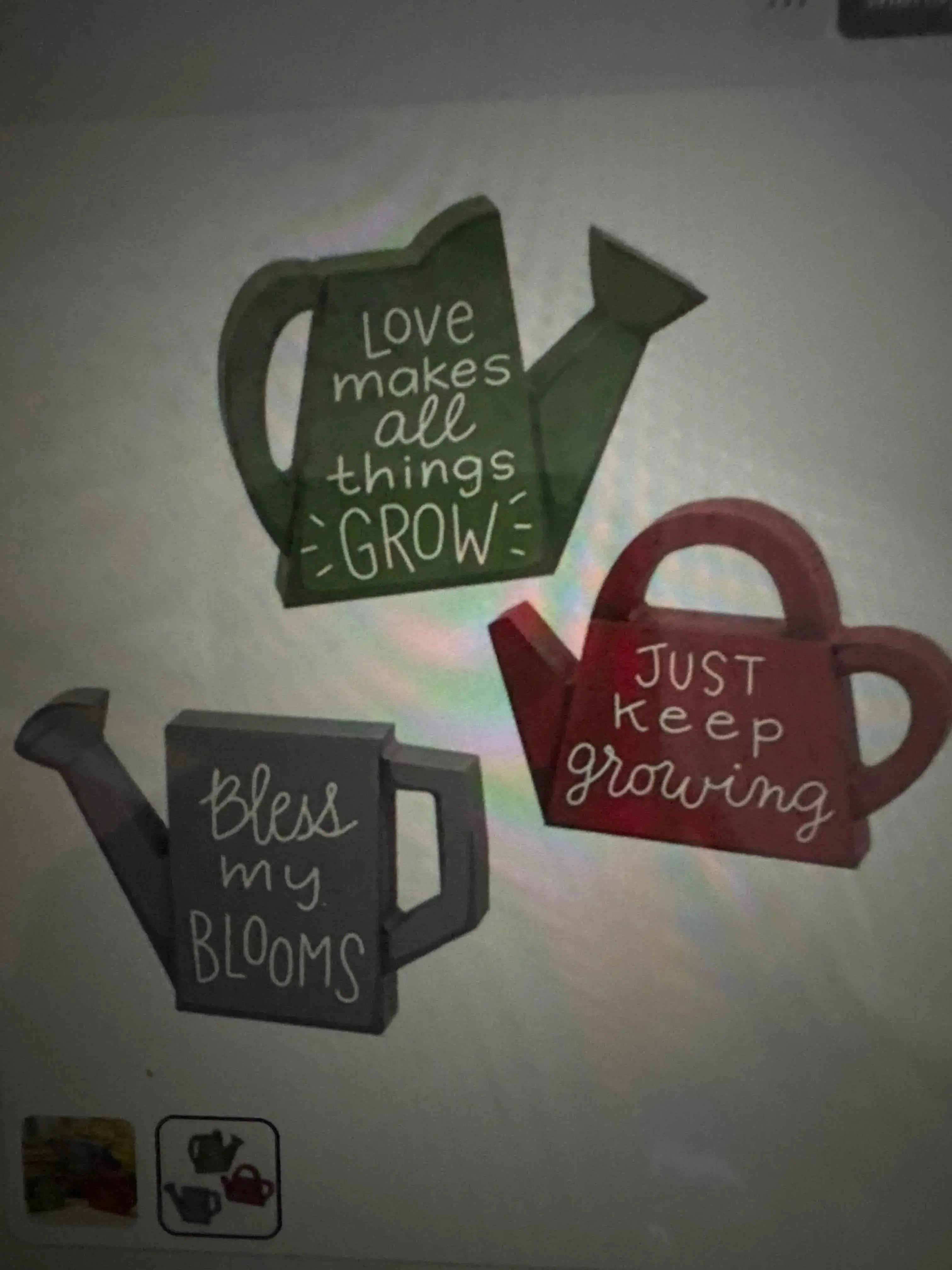 Set of Three Rustic Watering Can Shelf Accents