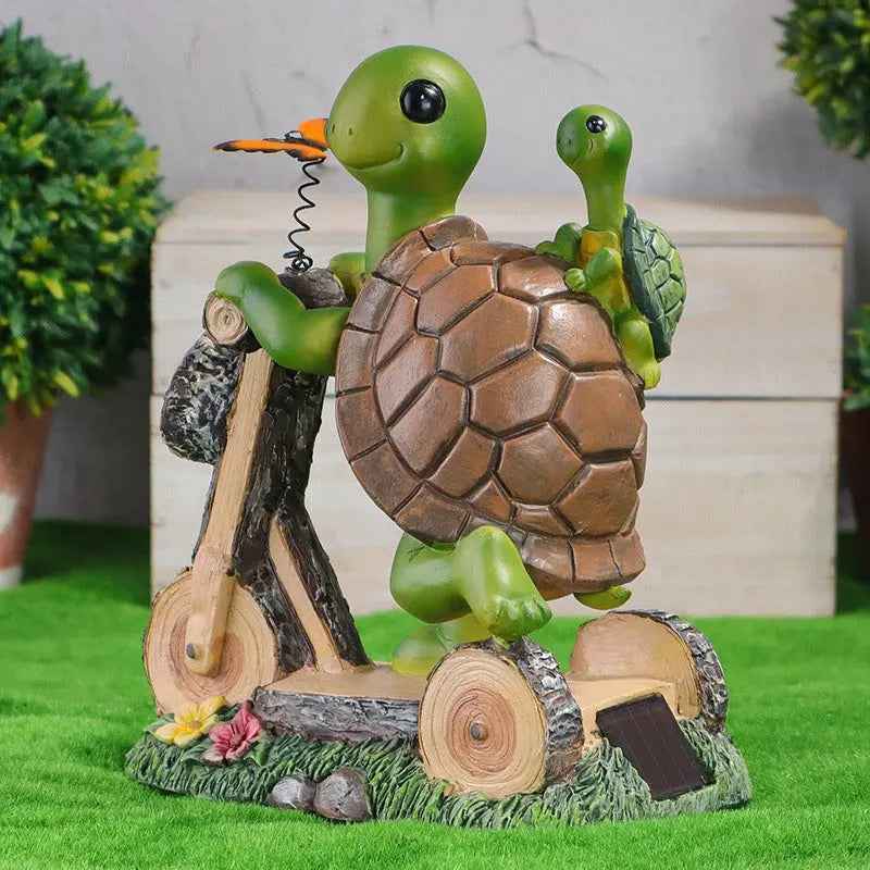 Solar lamp resin turtle cycling courtyard small night light decoration