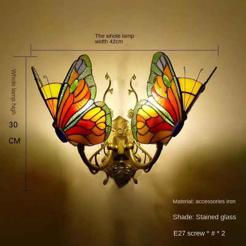 European and American Style Butterfly Colorful Wall Lamp