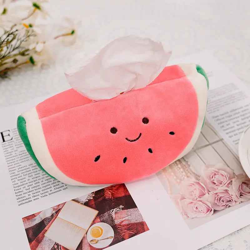 New Watermelon Pineapple Avocado Plush Fruit Tissue Box Car