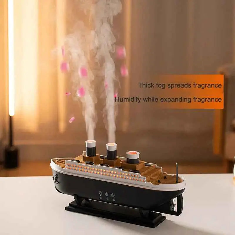 Simulated ship smoke ring aromatherapy machine desktop creative volcano spray jellyfish cruise fragrance humidifier