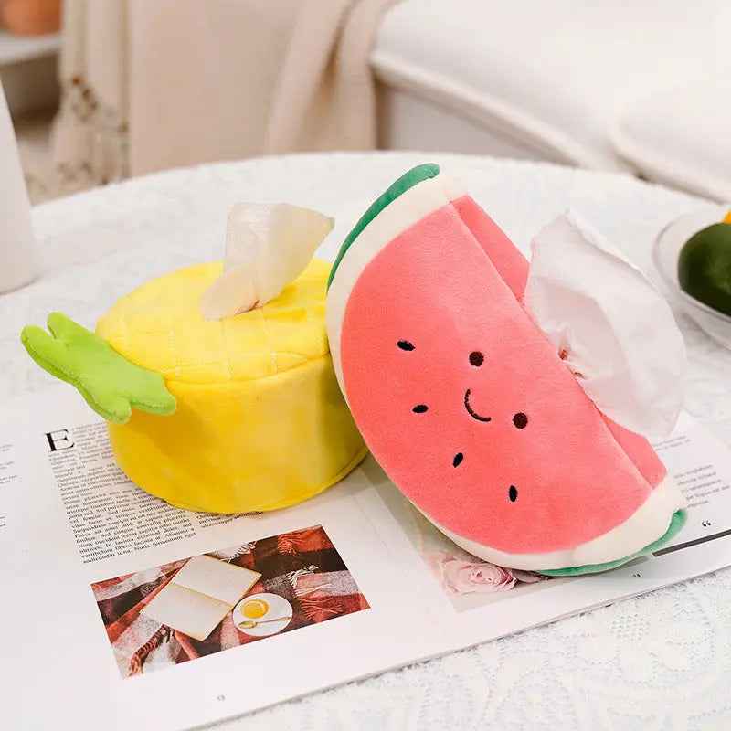 New Watermelon Pineapple Avocado Plush Fruit Tissue Box Car