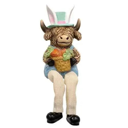 Assorted Resin Easter Highland Sitters with Dangling Legs
