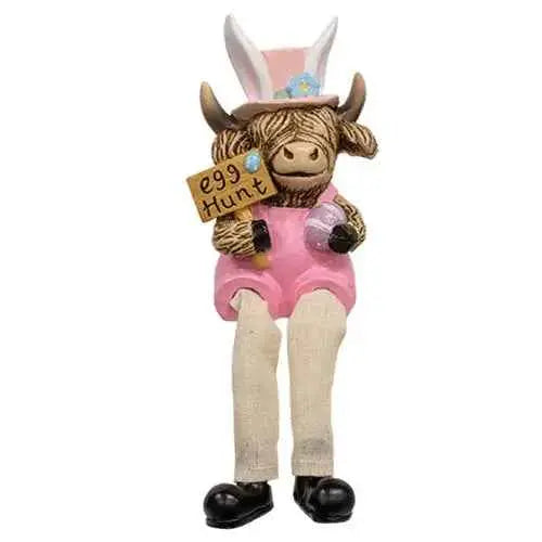Assorted Resin Easter Highland Sitters with Dangling Legs