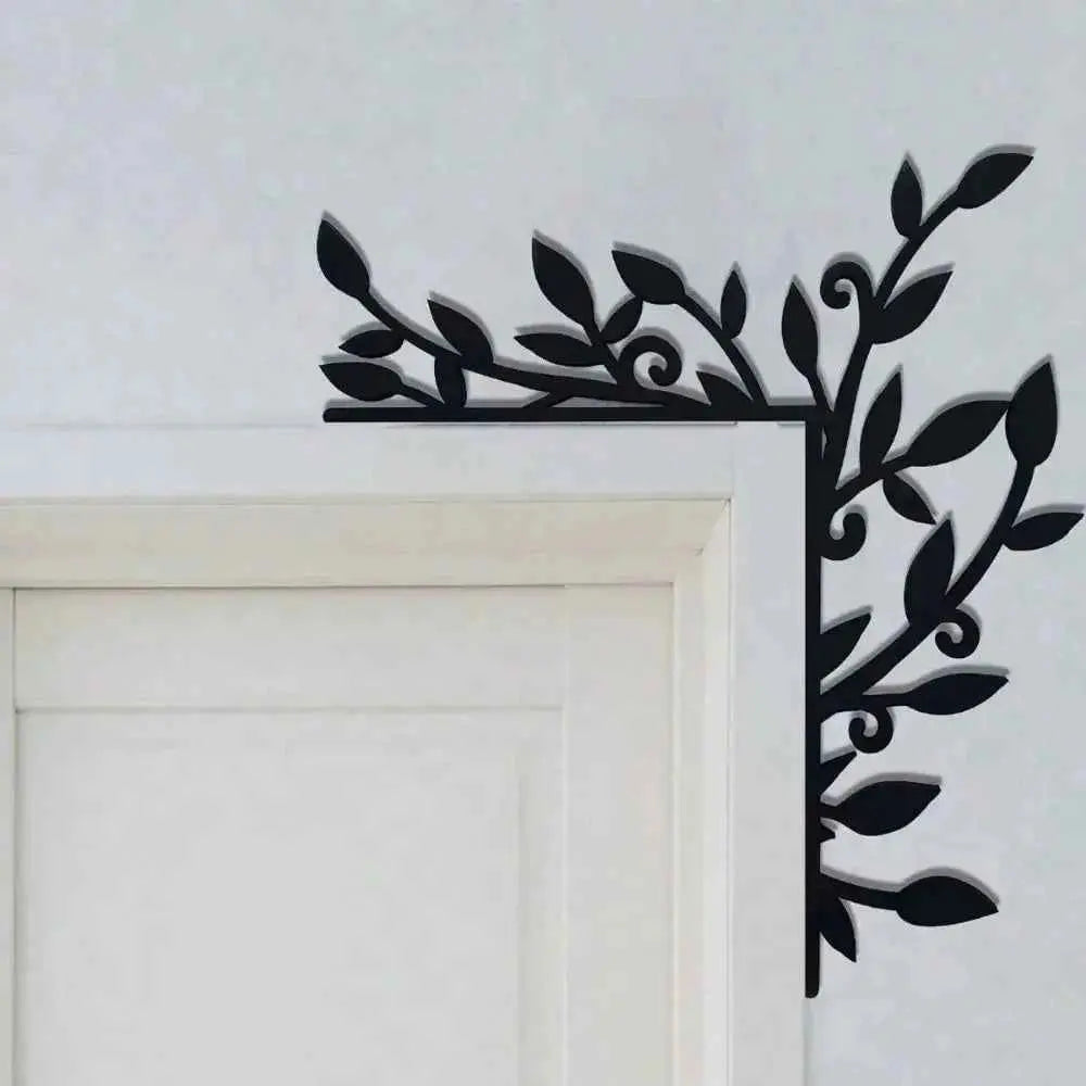 Gardening Decor Metal Plant Door Corner Wall Art - Elegant Iron Home Decor For Living Room Bedroom