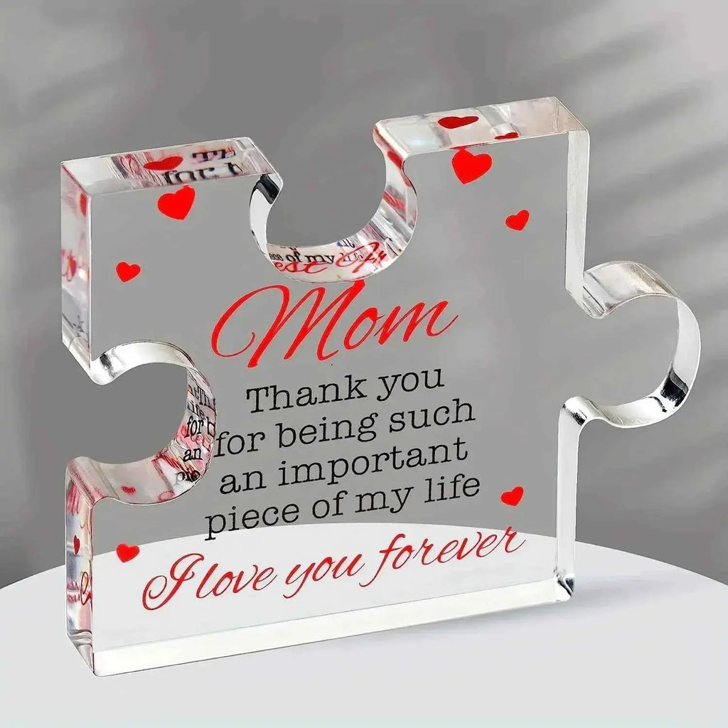 Acrylic Block Puzzle Mom Present, Commemorative Decorative Gif