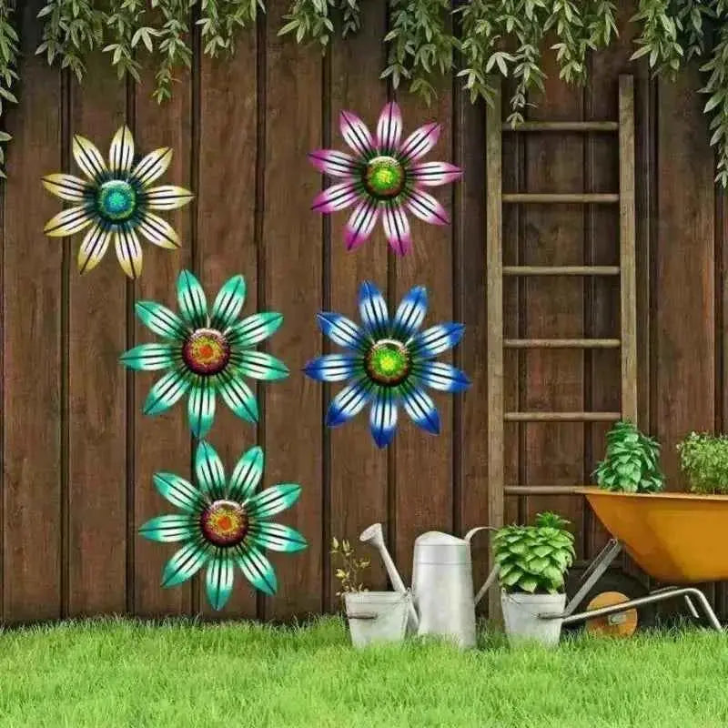 Garden Decoration Metal Flower Wall Art Sculpture Hanging Decor