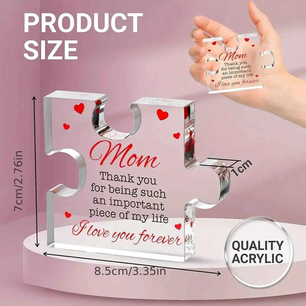 Acrylic Block Puzzle Mom Present, Commemorative Decorative Gif