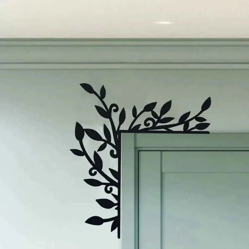Gardening Decor Metal Plant Door Corner Wall Art - Elegant Iron Home Decor For Living Room Bedroom