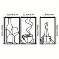 3-Piece Bookish Metal Wall Art, Minimalist Line Art for Reading & Coffee Lovers，Coffee Lover Minimalist Wall Art