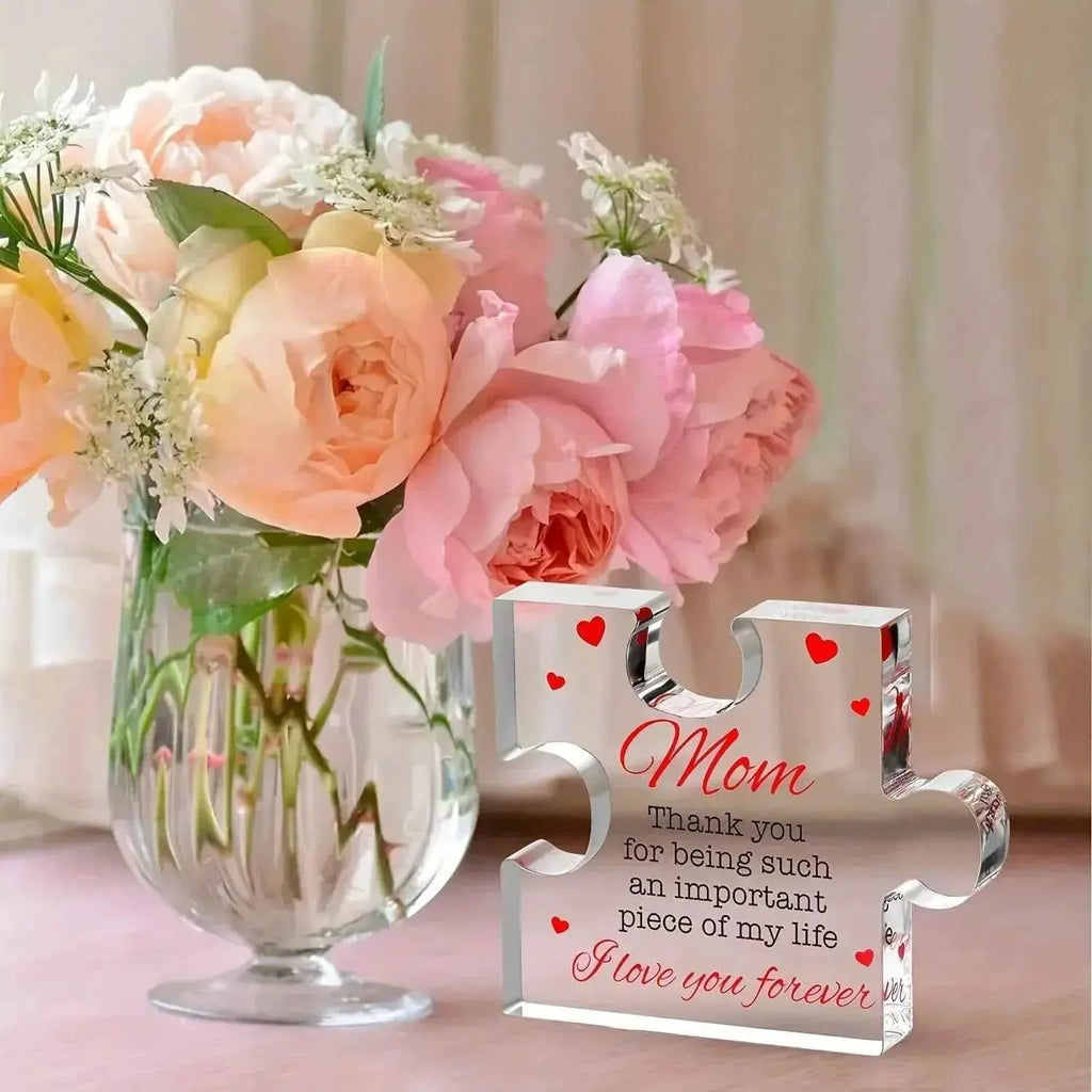 Acrylic Block Puzzle Mom Present, Commemorative Decorative Gif