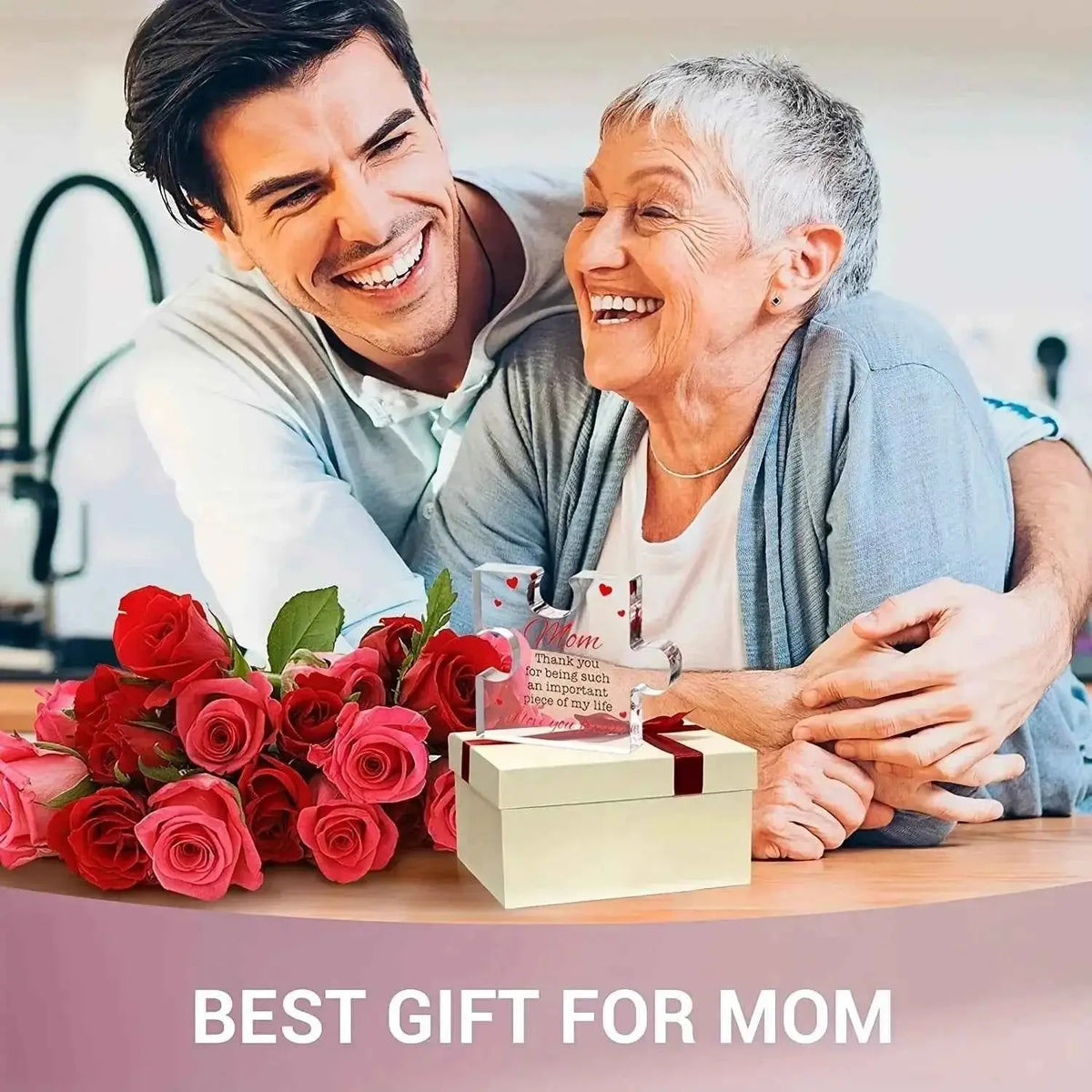Acrylic Block Puzzle Mom Present, Commemorative Decorative Gif
