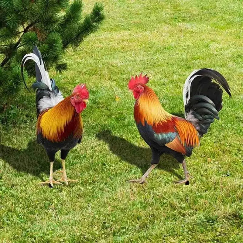 Rooster Statue , Hen Figure Chicken Sculpture For Yard Decor Weatherproof