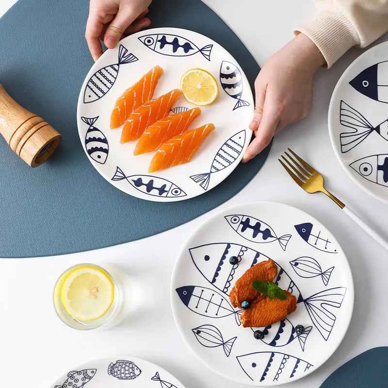 Home hand-painted ceramic plates, shallow plates, restaurant Western plates, breakfast plates, fruit plates, sk planes